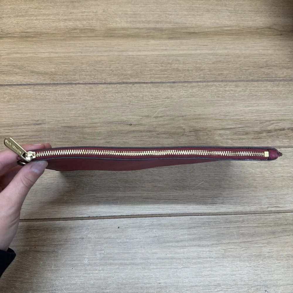 Michael Kors Large Jet Set Travel Pouch Merlot Burgundy Red
